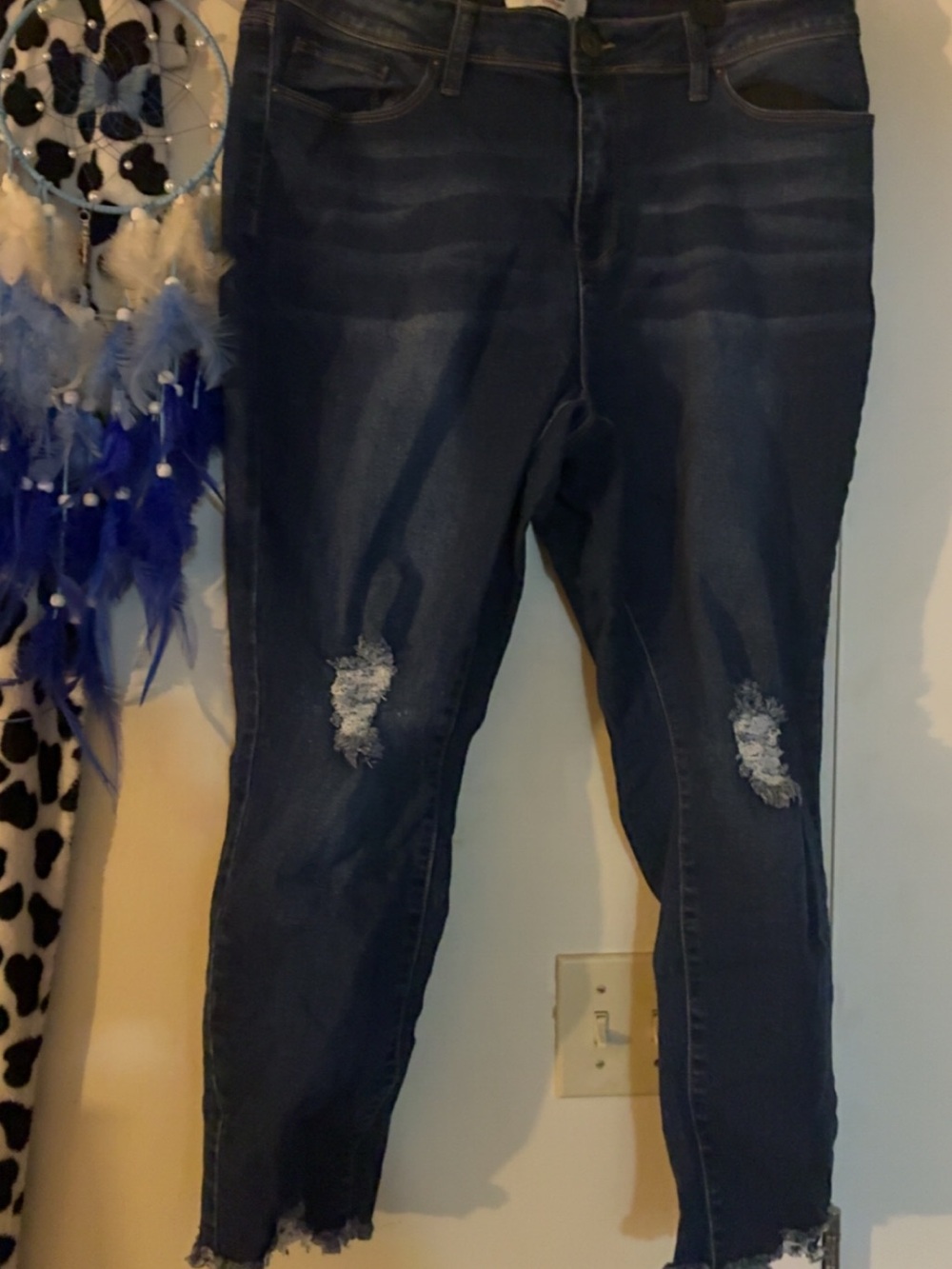 Dark Blue Distressed Women’s Jeans